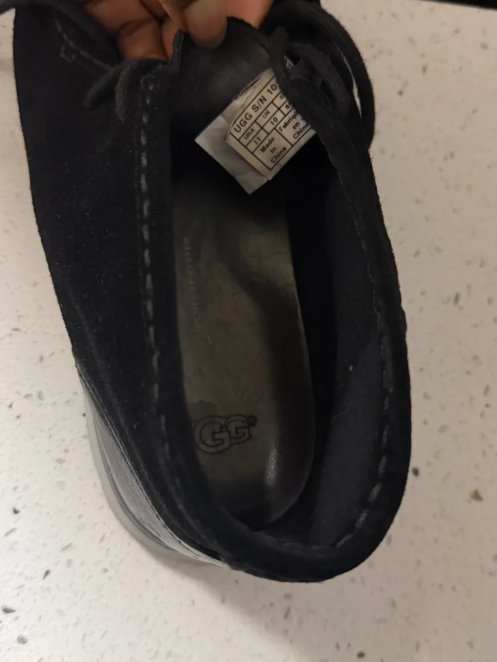 UGG Men's Black Suede Chukka Boot with White Sole